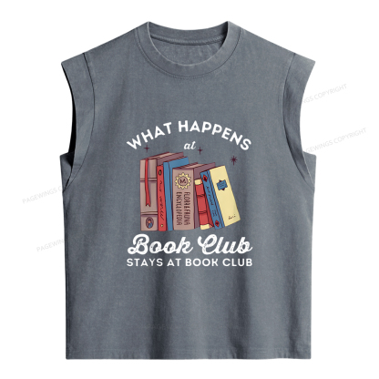 Pagewings Stays At Book Club Book Women's Washed Tank Top