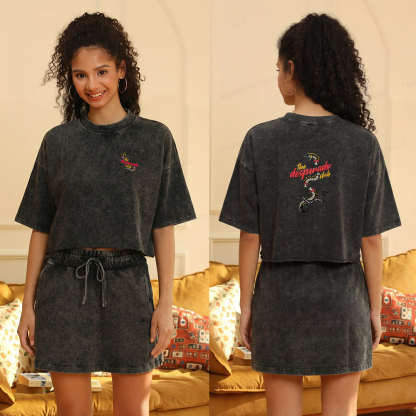 Pagewings The Desperado Club Women's Washed Cropped T-shirt