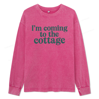 Pagewings I'm Coming To The Cottage Unisex Washed Long Sleeve T-shirt