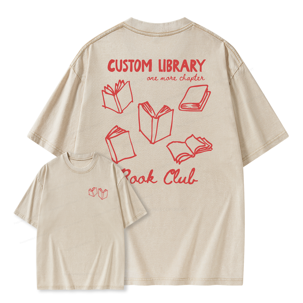 Pagewings Personalized Library Book Club Unisex Washed T-shirt