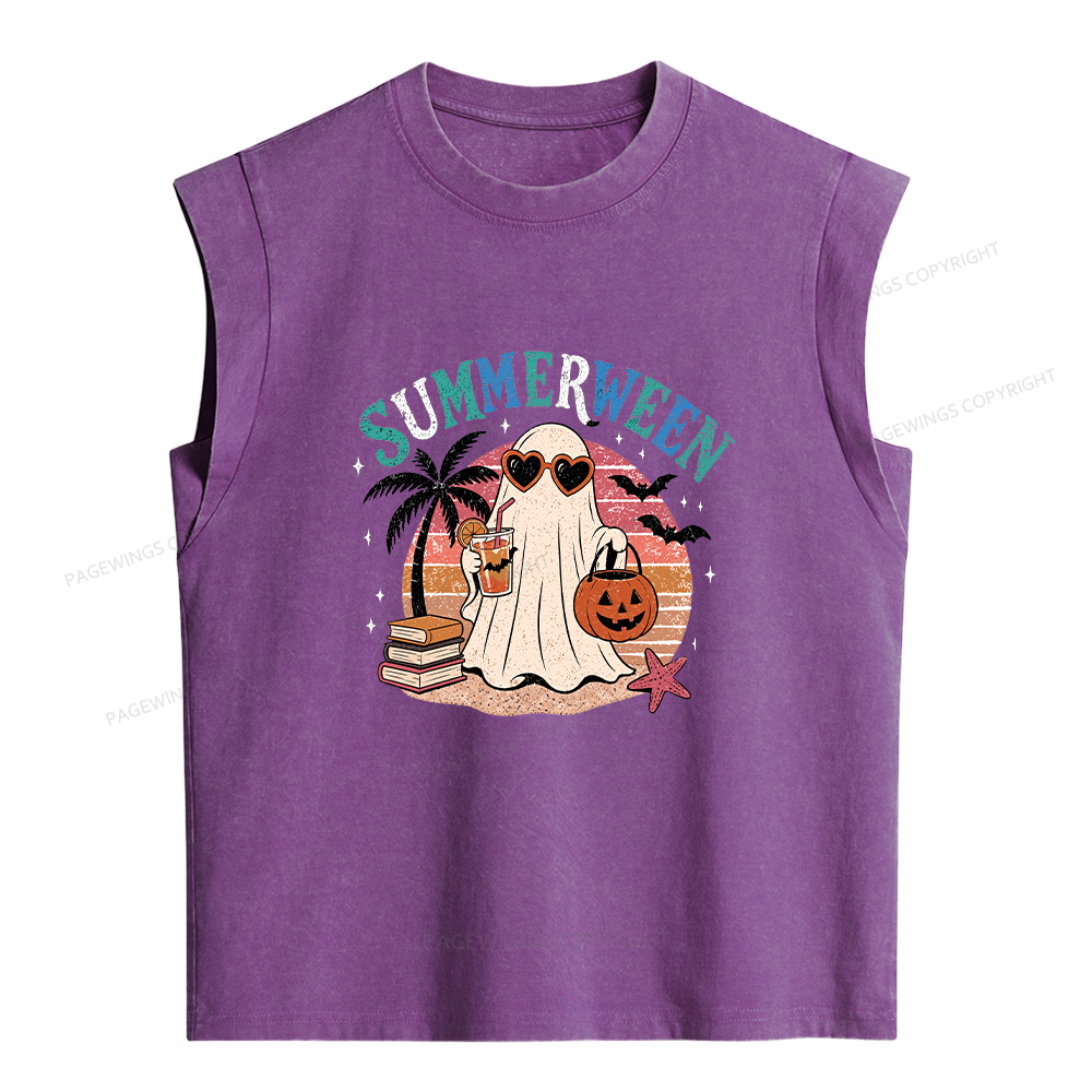 Pagewing Summerween Beach Women's Washed Tank Top