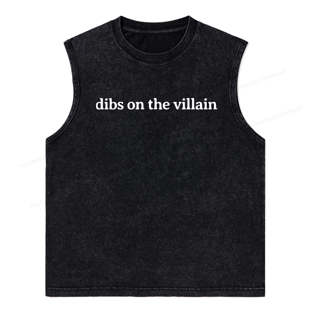 Pagewings Dibs On The Villain Unisex Washed Tank Top