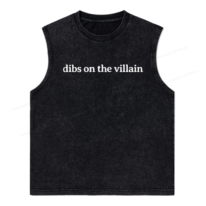 Pagewings Dibs On The Villain Unisex Washed Tank Top