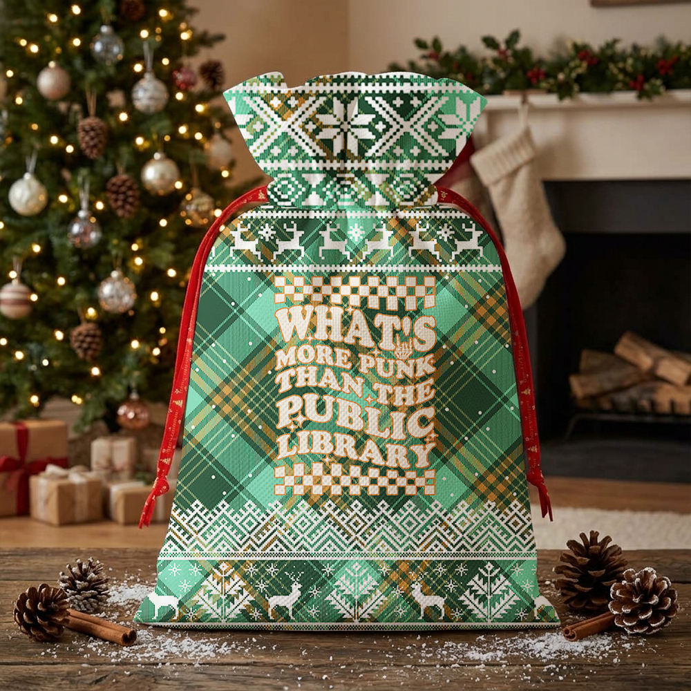 Pagewings What’s More Punk Than The Public Library Christmas Santa Sack