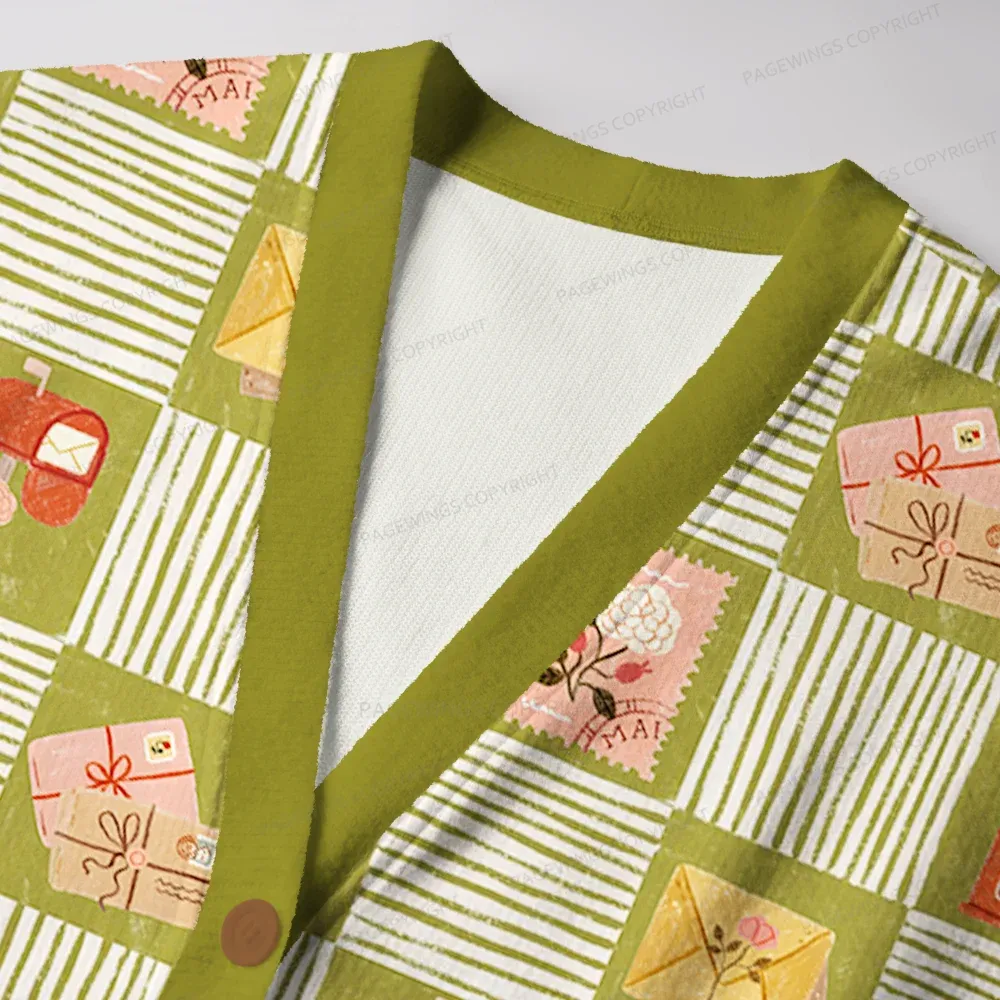 Pagewings Stamp Reading Unisex Ugly Cardigan Sweaters