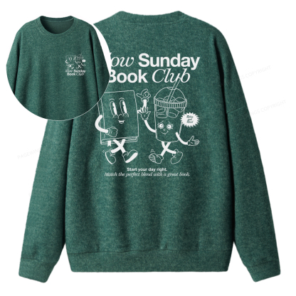 Pagewings Slow Sunday Book Club Unisex Knit Sweatshirt
