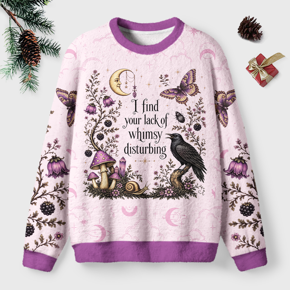Pagewings Lack of Whimsy Crow Fall Unisex Ugly Light Knit Sweatshirt