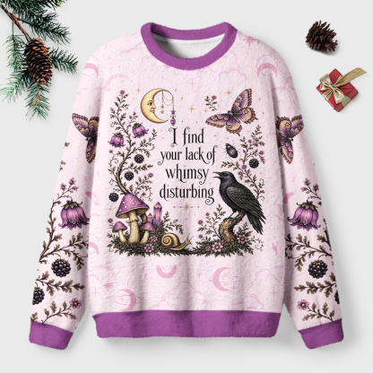 Pagewings Lack of Whimsy Crow Fall Unisex Ugly Light Knit Sweatshirt