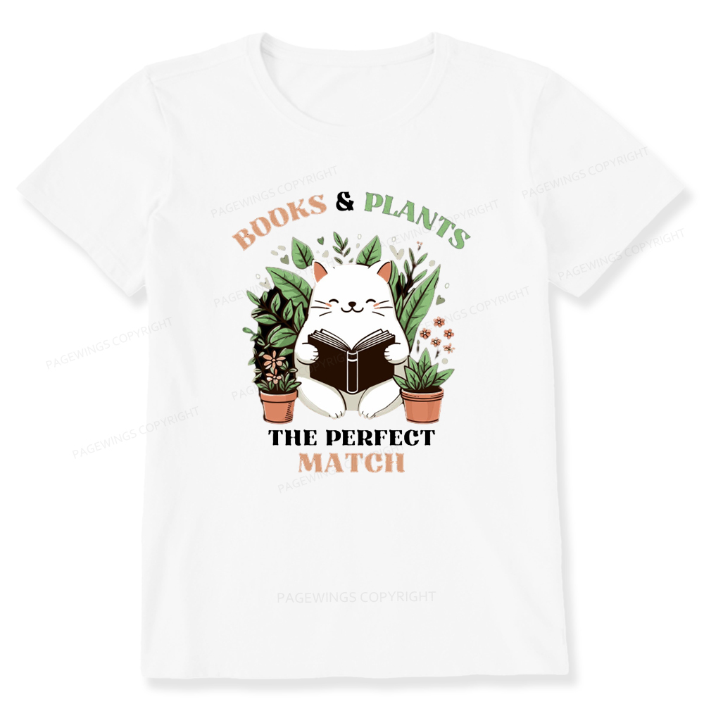 Pagewings Books And Plants - The Perfect Match T-Shirt Unisex Classic T-shirt