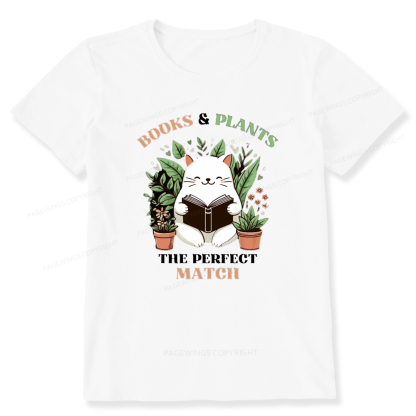 Pagewings Books And Plants - The Perfect Match T-Shirt Unisex Classic T-shirt
