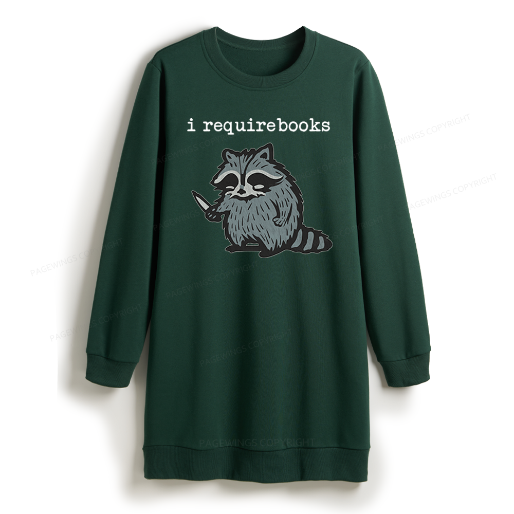 Pagewings I Require Books Sweatshirt Dress