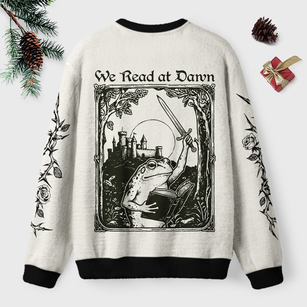 Pagewings We read at dawn Unisex Ugly Light Knit Sweatshirt