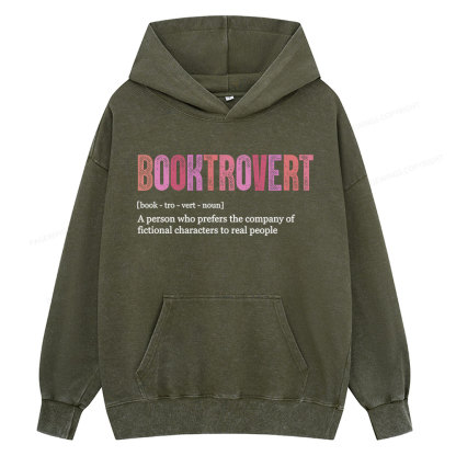 Pagewing Funny Book Lover Unisex Washed Hoodie