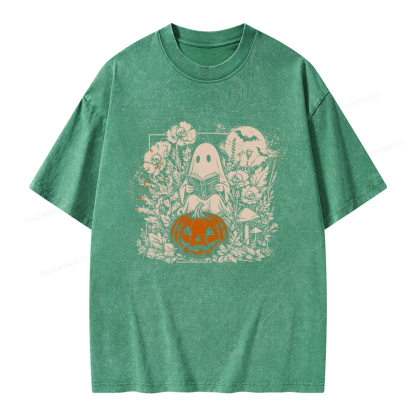 Pagewings Halloween Fall Ghost Unisex Washed T-shirt