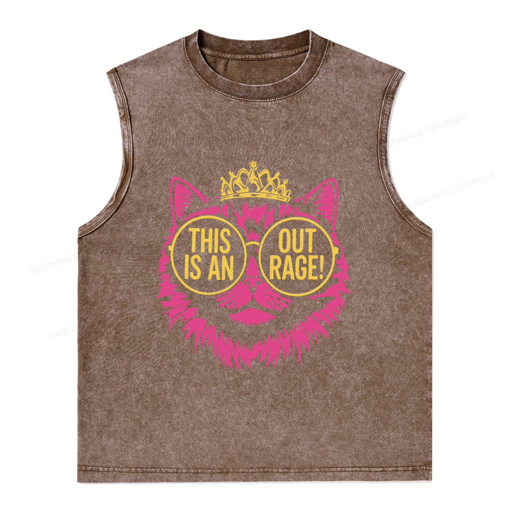 Pagewings This is an Outrage Unisex Washed Tank Top