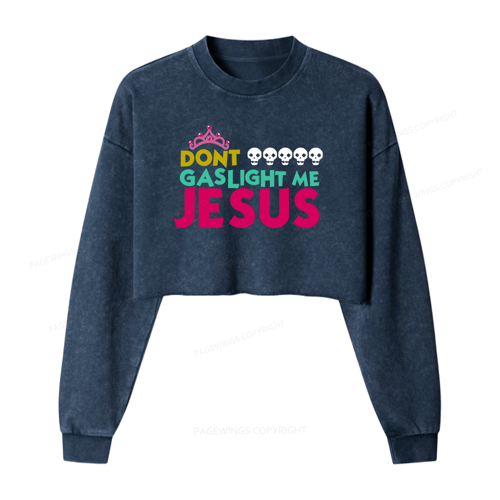 Pagewings Sci-Fi Bookish Washed Crop Sweatshirt