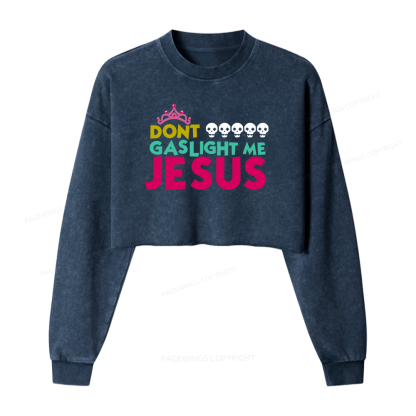 Pagewings Sci-Fi Bookish Washed Crop Sweatshirt