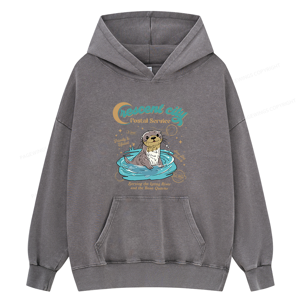 Pagewings Crescent City Postal Service Unisex Washed Hoodie