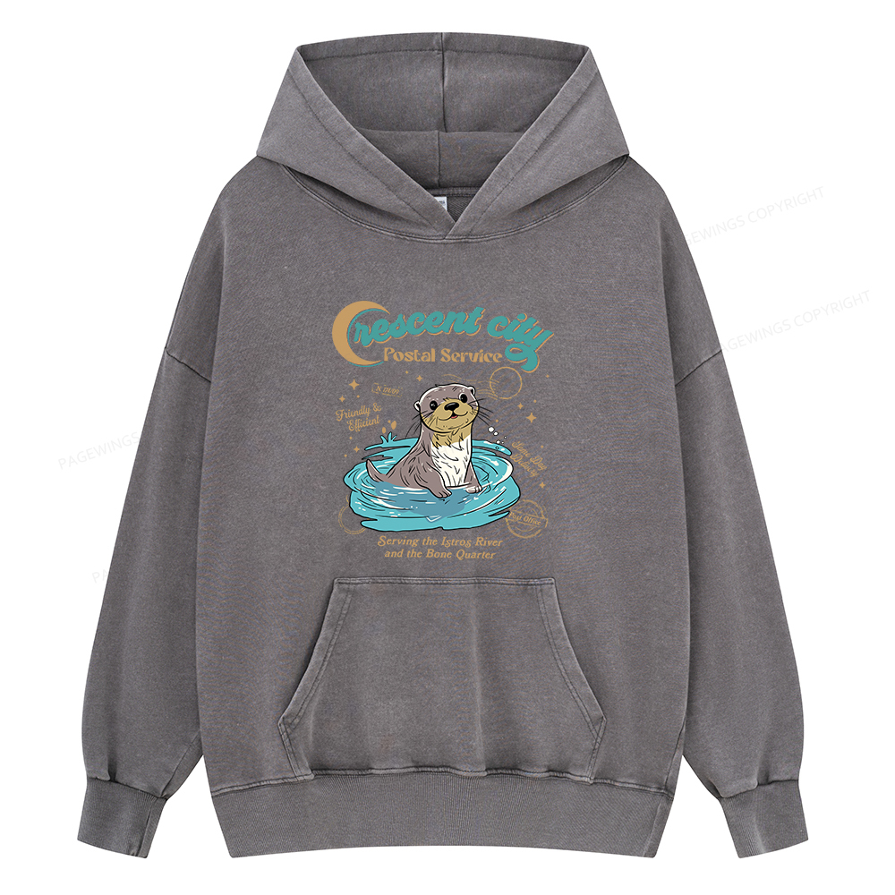 Pagewings Crescent City Postal Service Unisex Washed Hoodie