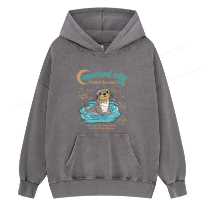 Pagewings Crescent City Postal Service Unisex Washed Hoodie