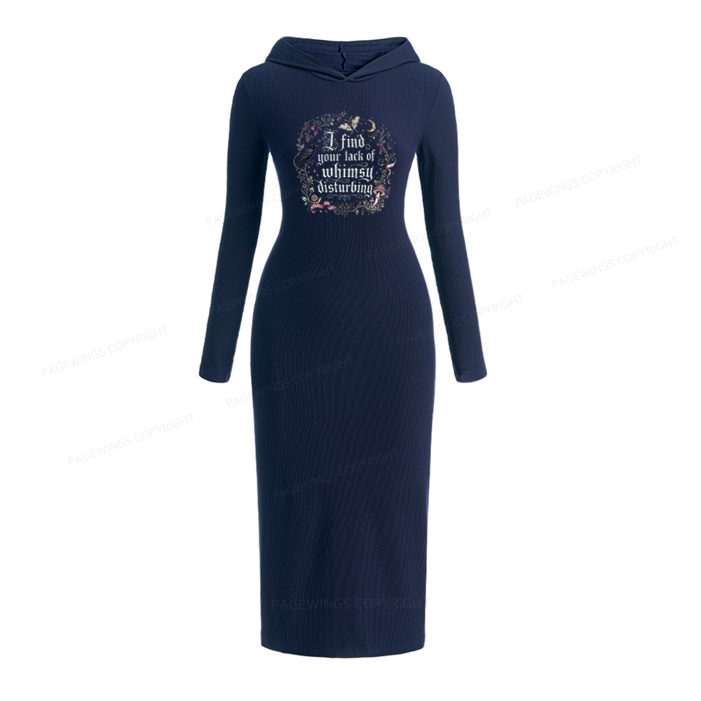 Pagewings Lack of Whimsy Hooded Knit Dress