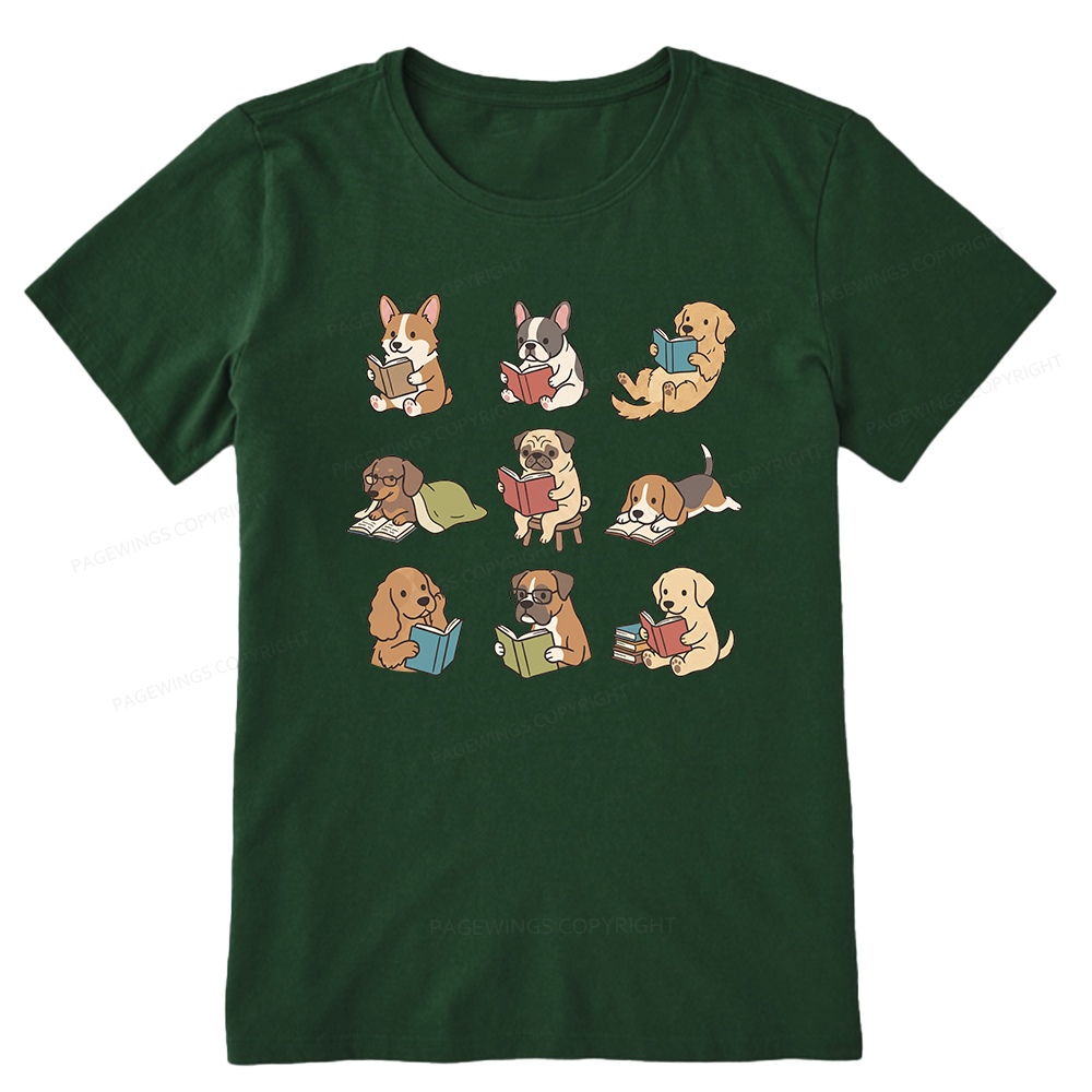 Pagewings Funny Dog Reading Unisex Classic T-shirt
