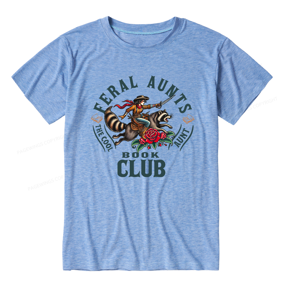 Pagewings Feral Aunt Social Book Club Unisex Heather T-Shirt