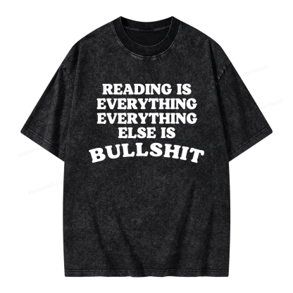 Pagewings Reading Is Everything Unisex Washed T-shirt