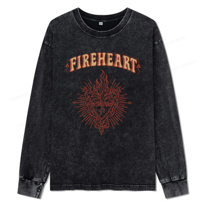 Pagewings Fireheart Unisex Washed Long Sleeve T-shirt