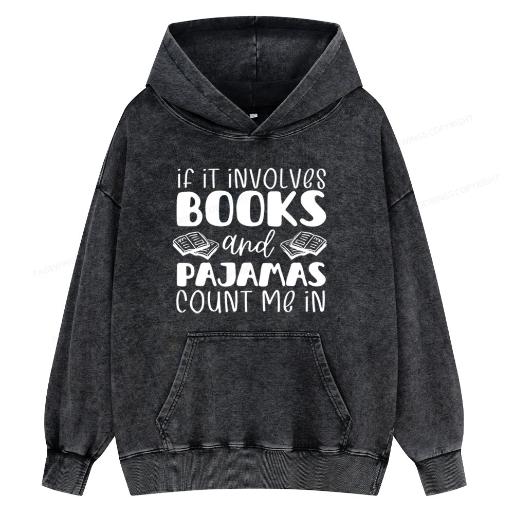 Pagewings Books And Pajamas Unisex Washed Hoodie