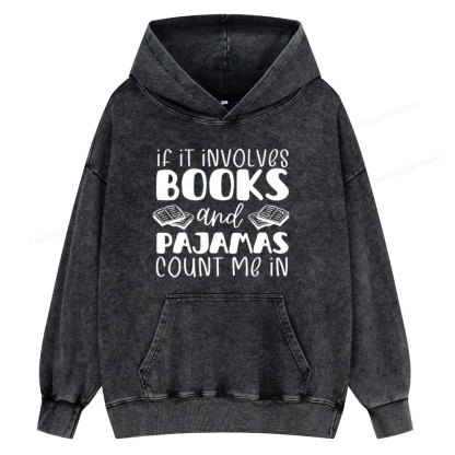 Pagewings Books And Pajamas Unisex Washed Hoodie