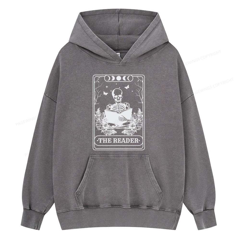 Pagewings The Reader Unisex Washed Hoodie