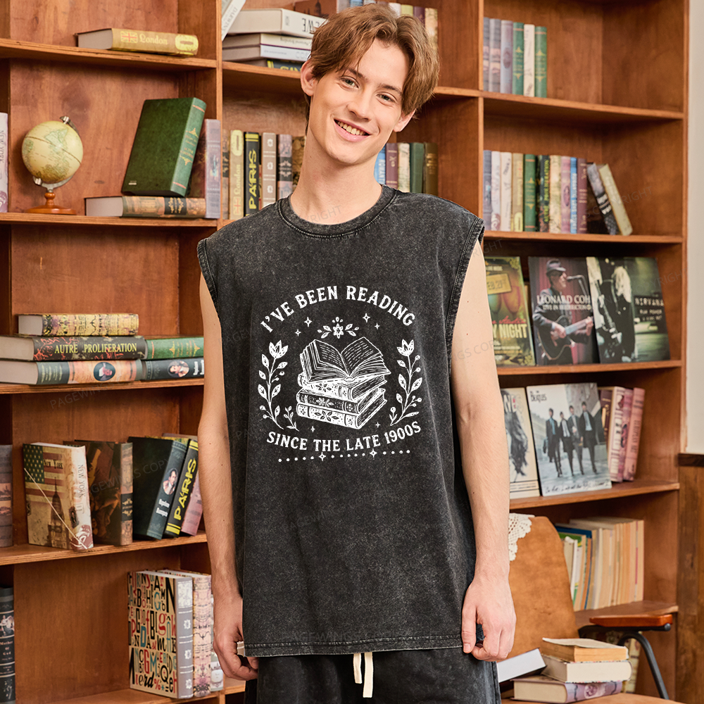 Pagewings I’ve Been Reading Since The Late 1900s Unisex Washed Tank Top