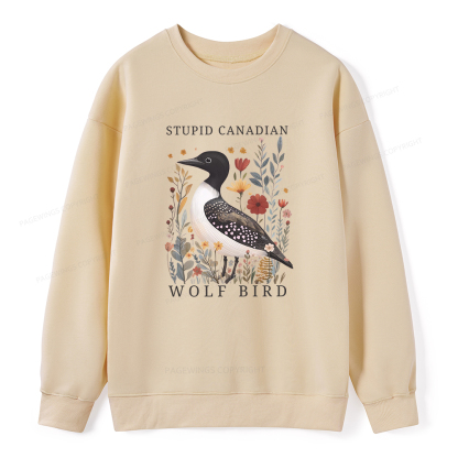 Pagewings Stupid Canadian Wolf Bird Unisex Classic Sweatshirt