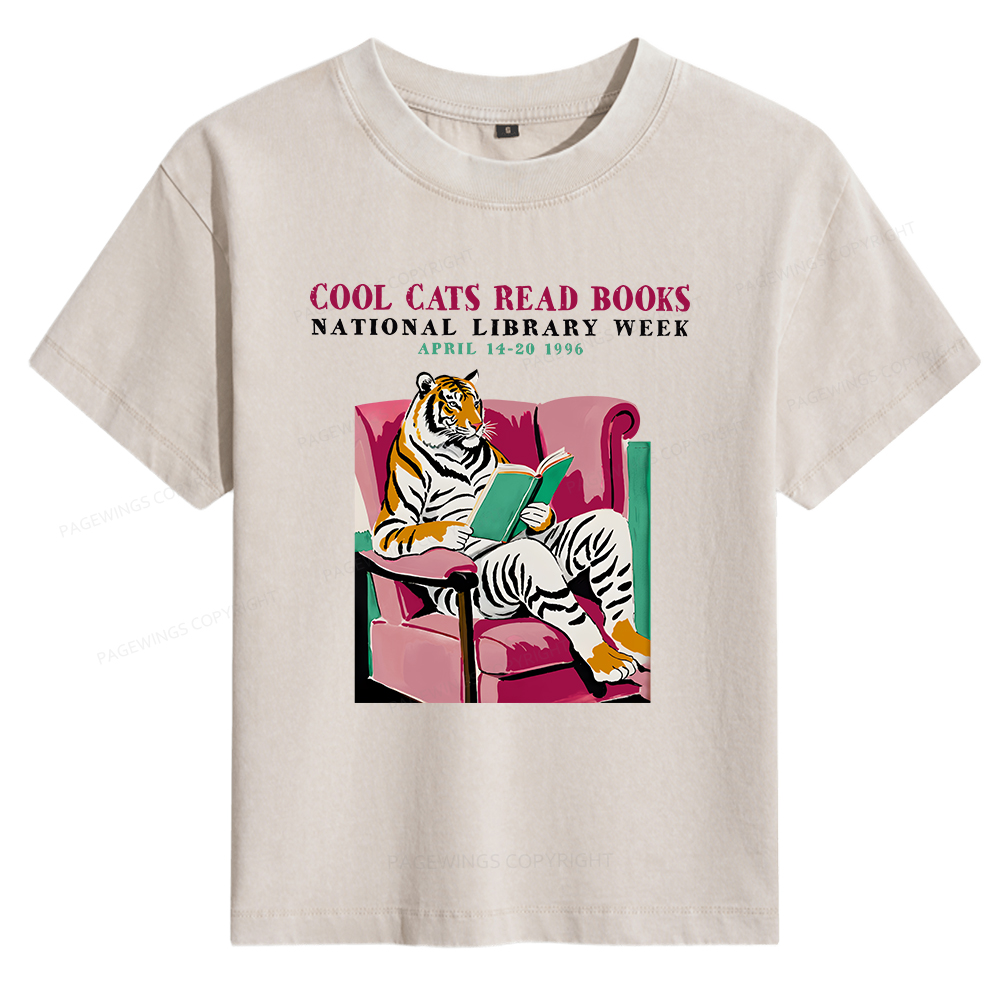Pagewings Library Week Poster 1996 Women's Washed T-shirt