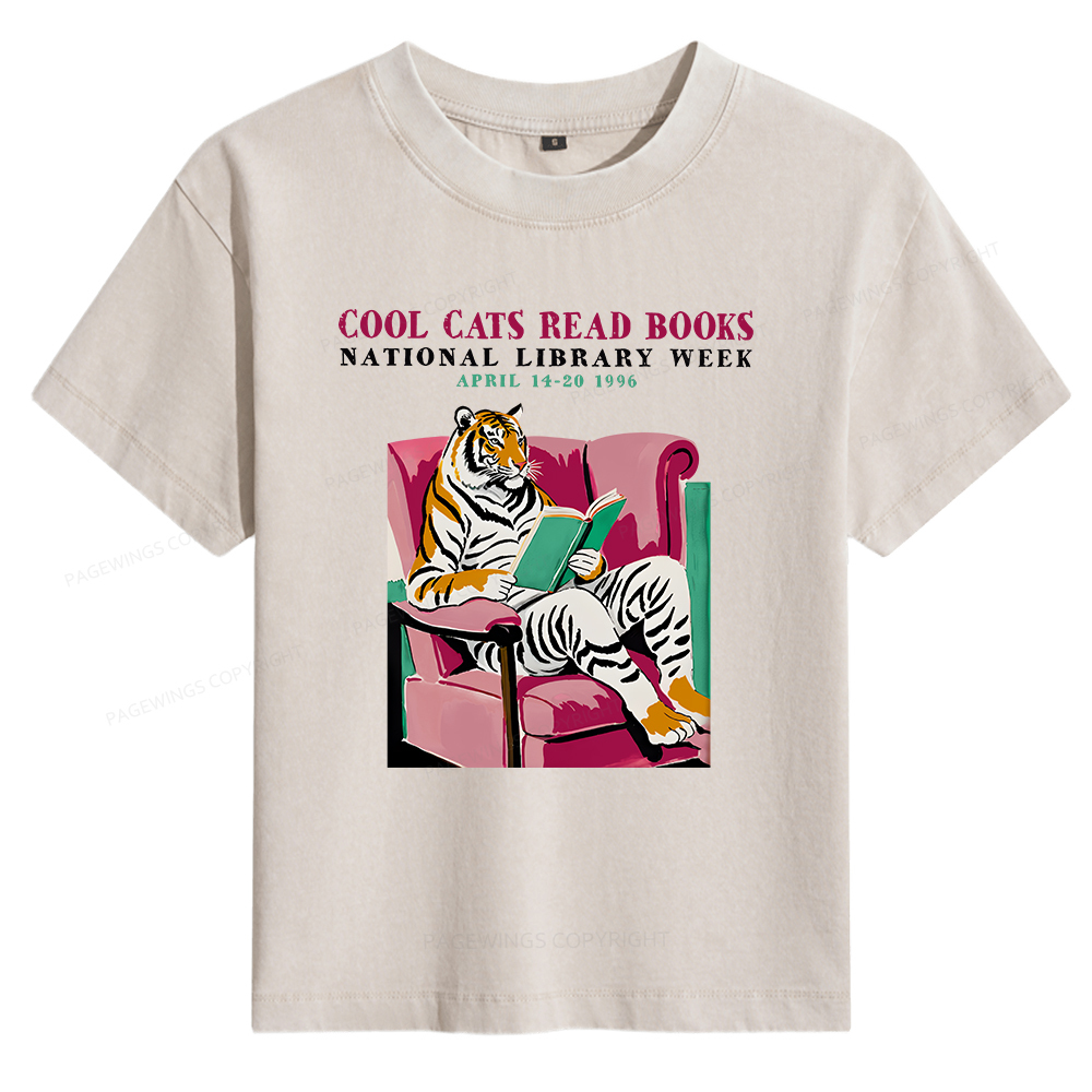 Pagewings Library Week Poster 1996 Women's Washed T-shirt