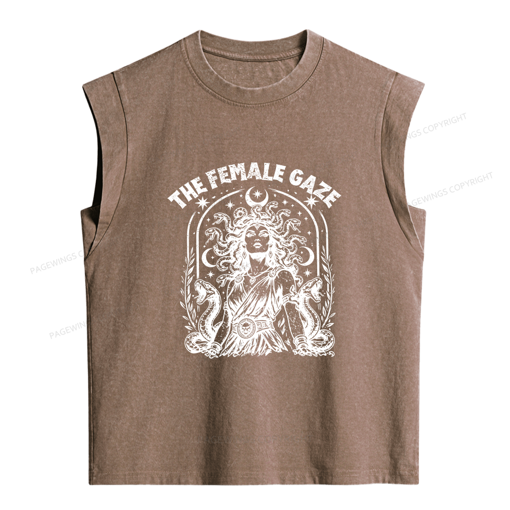 Pagewings Vintage Medusa Feminist Women's Washed Tank Top