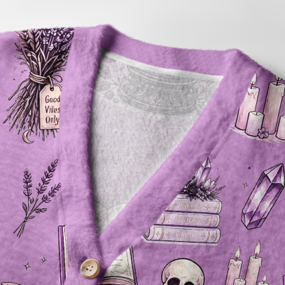 Pagewings Halloween Bookish Light Knit Unisex Cardigan Sweaters
