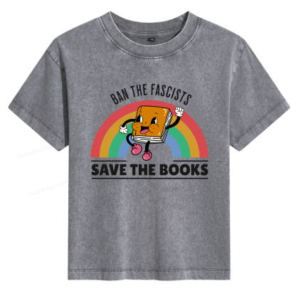 Pagewings Ban The Fascists Save The Books Women's Washed T-shirt