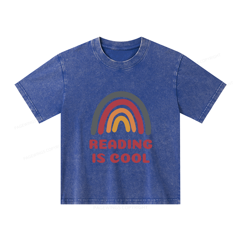 Pagewings Reading Is Cool Unisex Kids Washed T-shirt