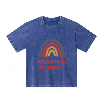 Pagewings Reading Is Cool Unisex Kids Washed T-shirt