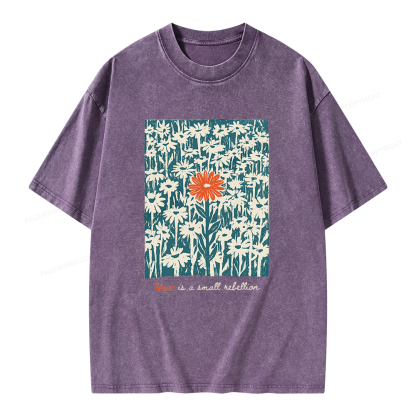 Pagewings Hope Is A Small Rebellion Unisex Washed T-shirt