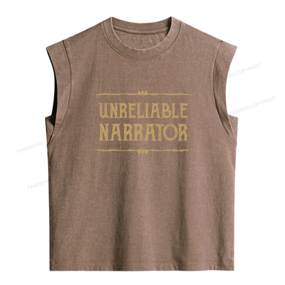 Pagewings Unreliable Narrator Women's Washed Tank Top