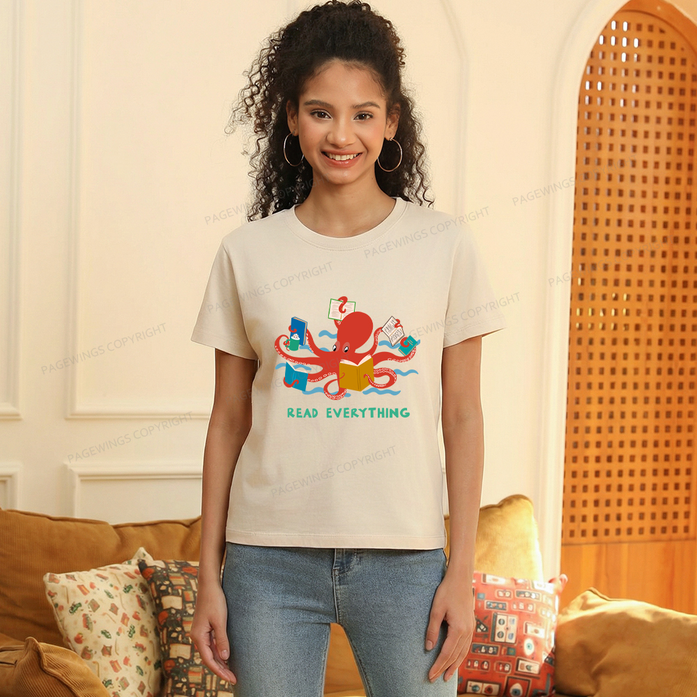 Pagewings Read Everything Women's Washed T-shirt