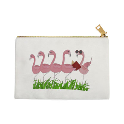 Pagewings Funny Flamingo Reading Book  Pouch