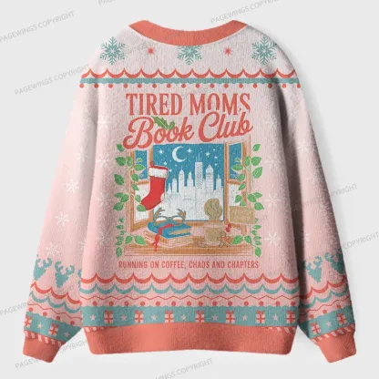 Pagewings Tired Moms Book Club Unisex Ugly Cardigan Sweaters