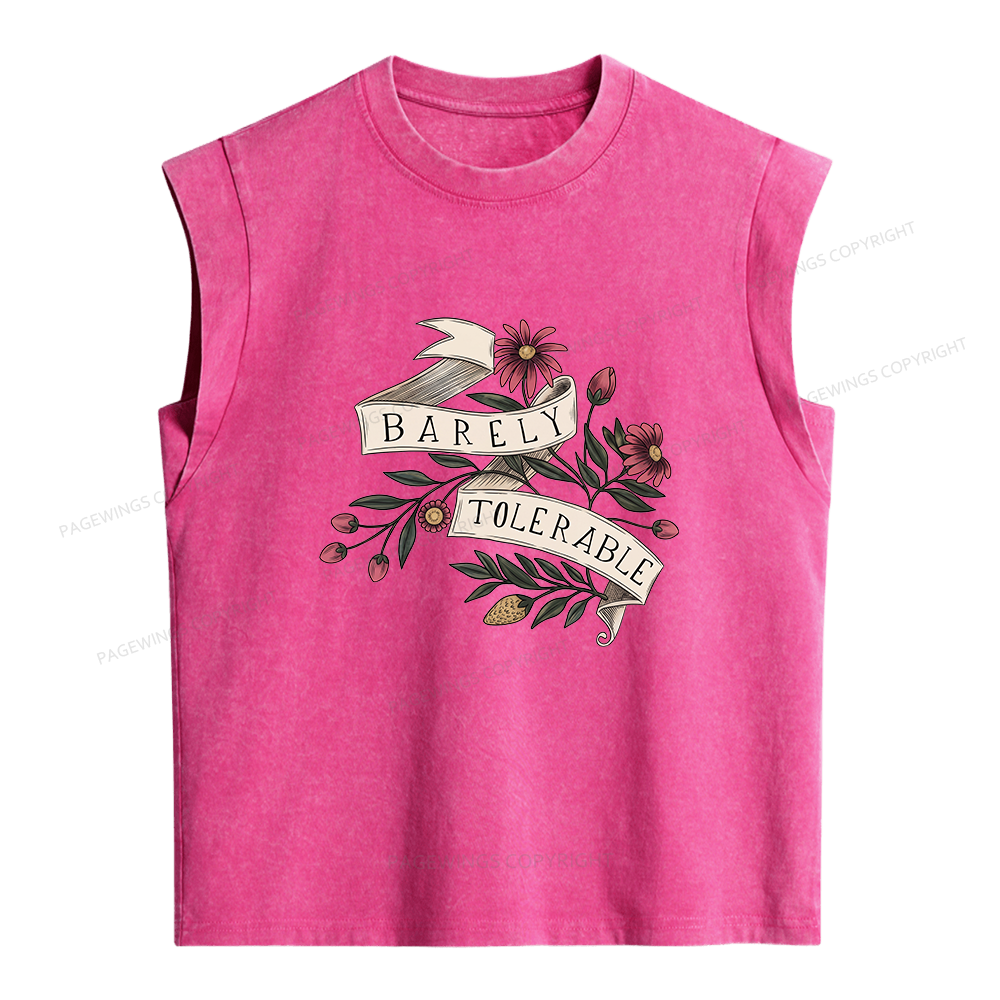 Pagewing Barely Tolerable Women's Washed Tank Top