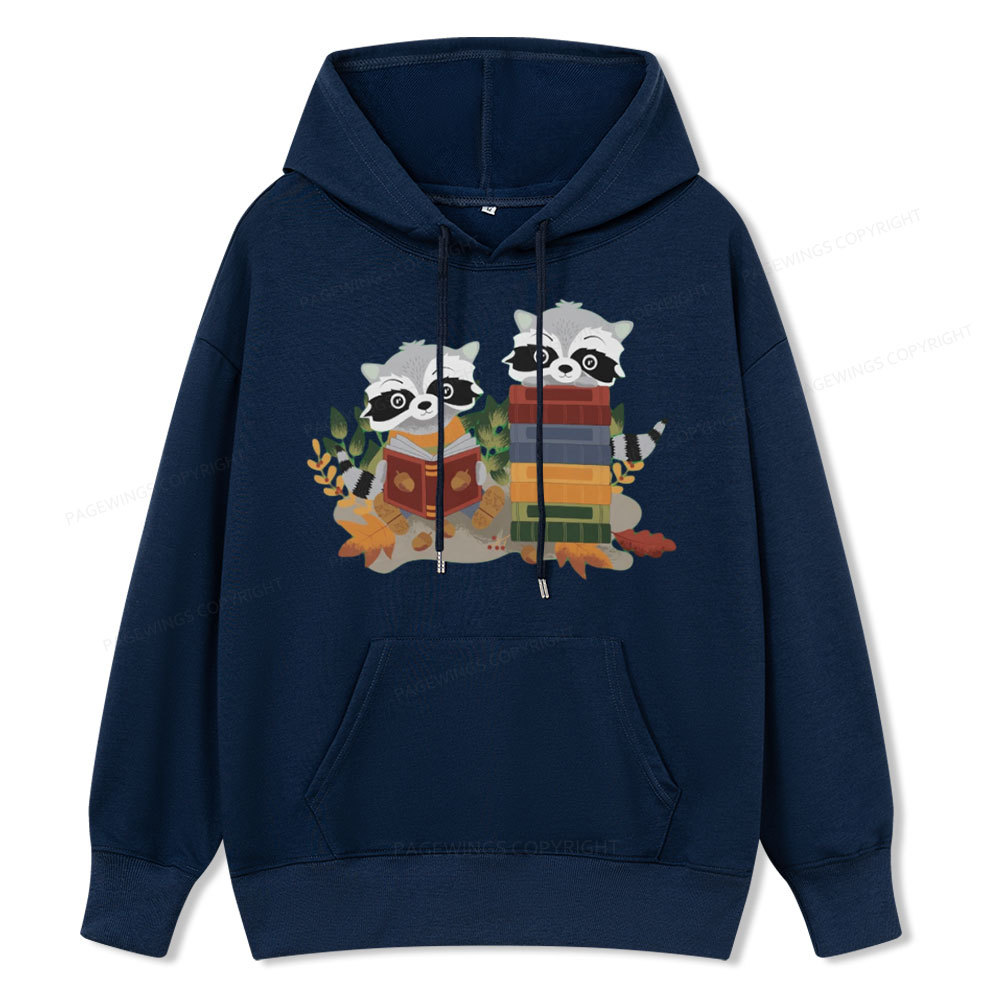 Pagewings Two Raccoons with Books Unisex Classic Hoodie