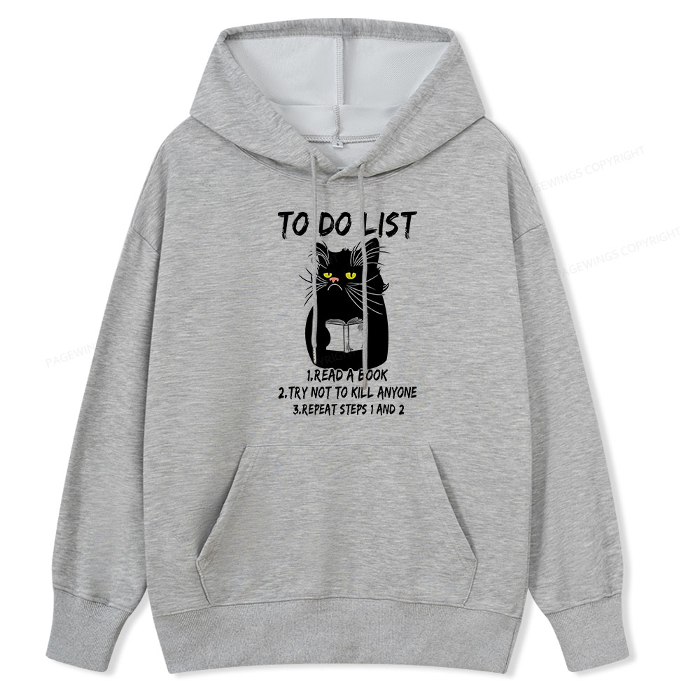 Pagewings Black Cat To Do List Unisex Classic Hoodie