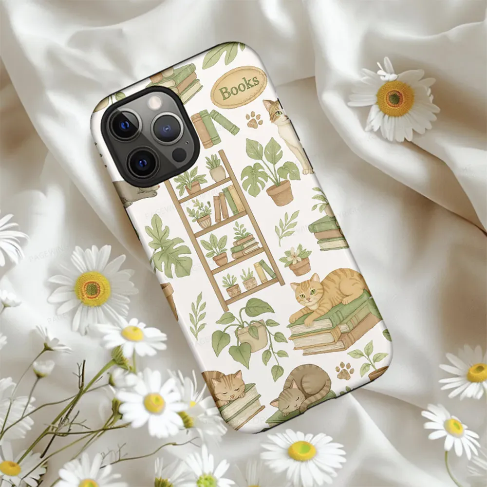 Pagewings Cats And Books Phone Case